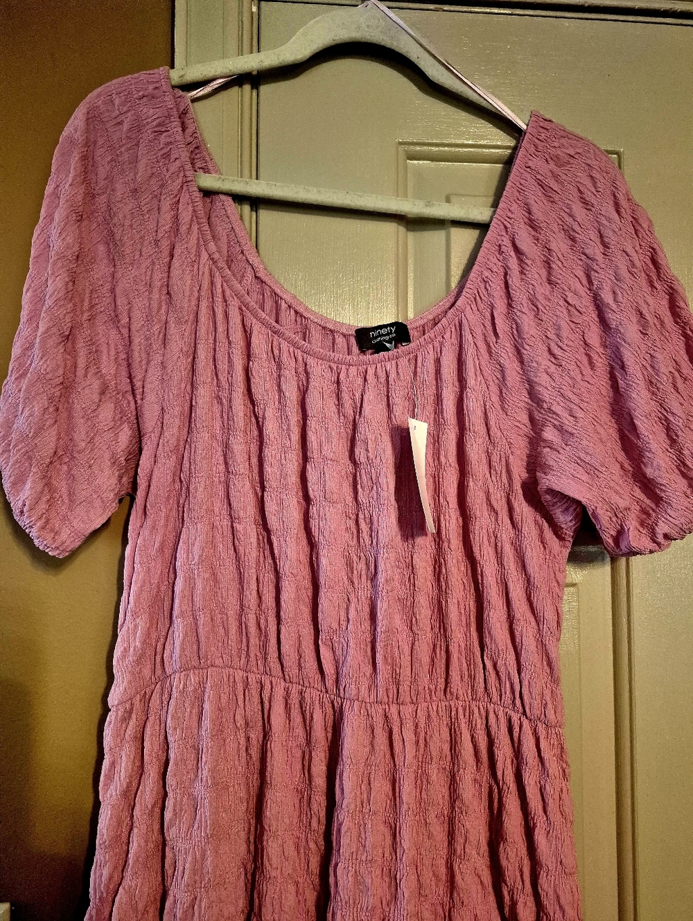 Pink Textured Women's Dress